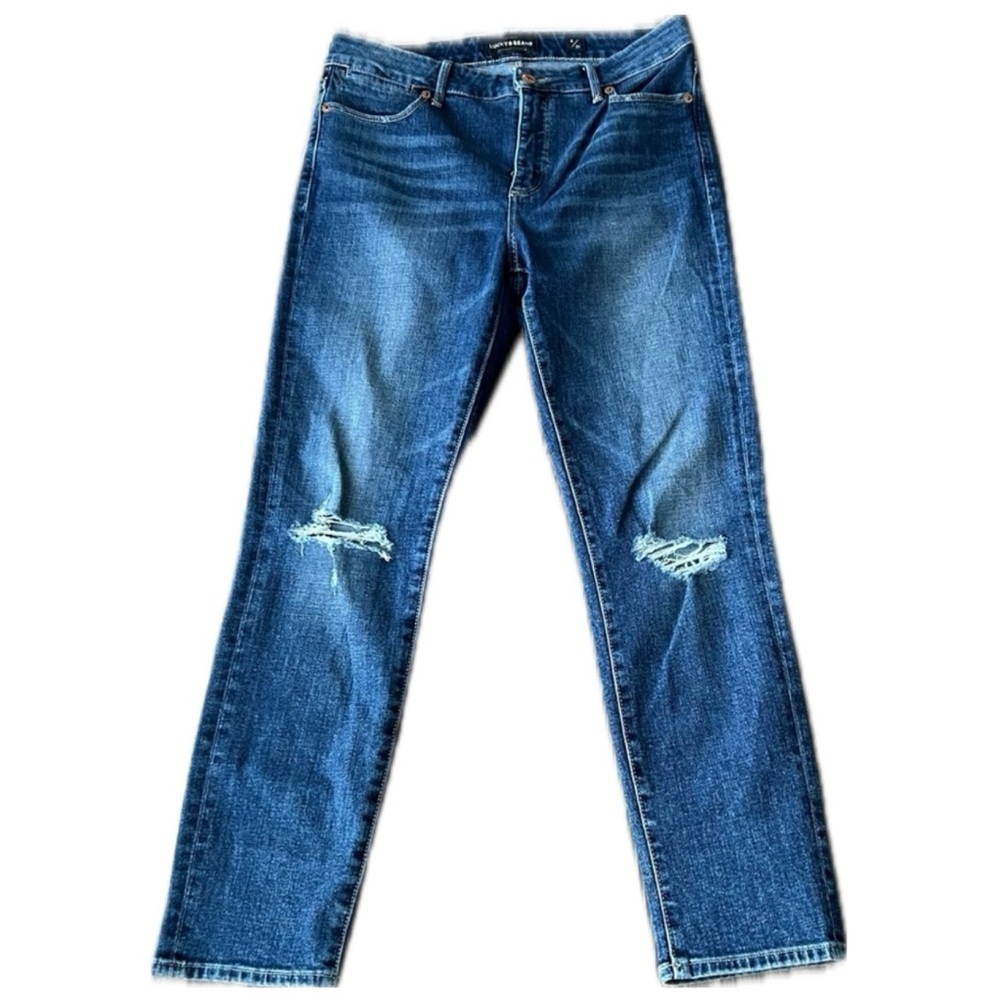 Lucky Brand Hayden Crop Medium Wash Distressed Jeans